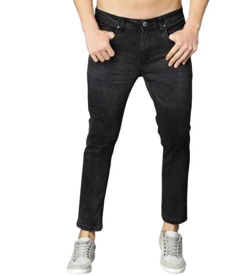 Image of Men's Comfortable Stretchable Casual Denim Jeans Slim Fit Mid Rise Flat Front Full Length Modern & Fashionable for Casual Wear Comfort and Flexibility