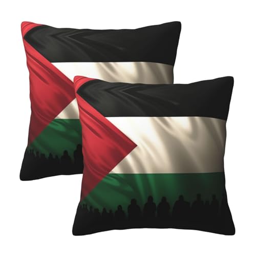 Palestine Flag Sign Throw Pillow Cover