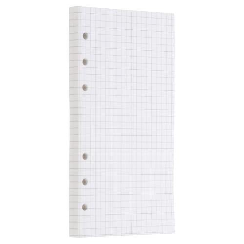 PATIKIL Papel de Recambio para Cuaderno de Anillas de 6 Anillas, Hojas Sueltas para Planificador, 80 Hojas/160 Páginas, Rayado