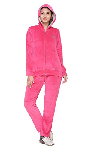 Image of CUPID Regular Fit Velvet Track Suit for Woman, Winter Wear Velvet Night Suit Set with Pockets for Sports, Night, Jogging, Daily Gym Wear L to 5XL