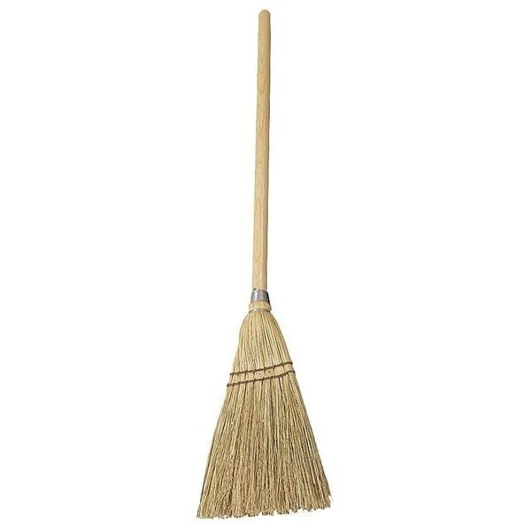 7 in Sweep Face Corn Broom, Soft/Stiff Combination, Natural, Tan, Mfr: 34F929-A