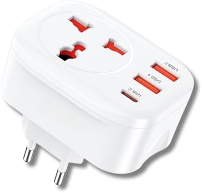 Adaptador Universal de Tomada com 2 USB + 1 Tipo-C | Carregamento...