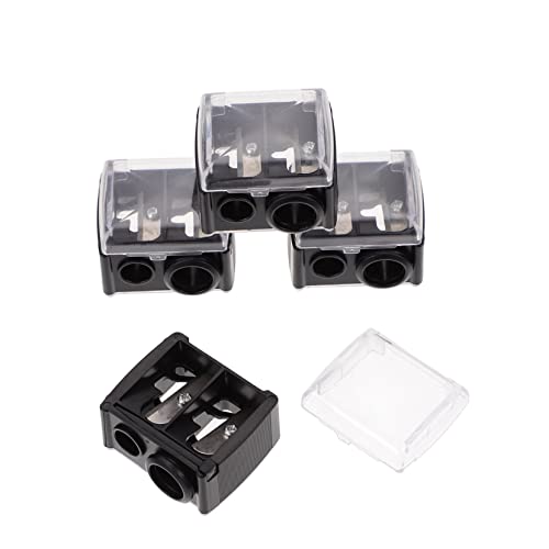 minkissy Cosmetics Pencil Sharpener Set 4pcs Eyeliner Pencil Sharpener Lid for Eye Liner Brow Lipstick and Makeup Sharpening Tool Random Color