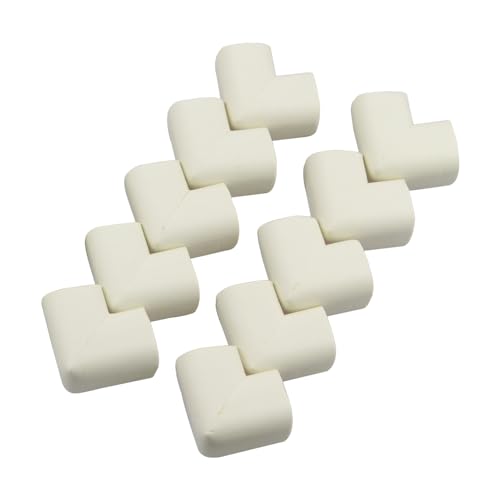 Image of WONDERLAND Soft Rubber Foam Corner Protector Guards for Baby, Furniture Corner Guard, Edge Safety Bumpers, 3M Adhesive Pre-Taped (White /Brown, 10 Corners) (White)