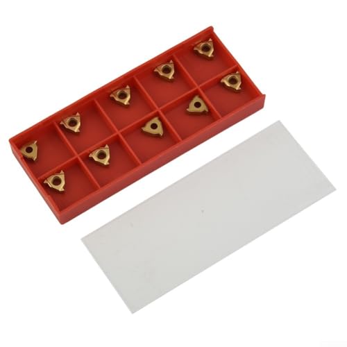 Hartmetall-Einsatz, 10 Stück, 11IR A60, goldfarben, für Innengewinde, Drehwerkzeug, CNC-Drehmaschine, metrisches Gewinde, 0,5–1,5, 11 mm Diagonale, Halbfinishing