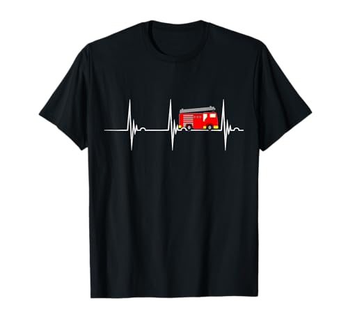 Feuerwehr Auto Feuerwehrmann Herzschlag EKG Puls T-Shirt