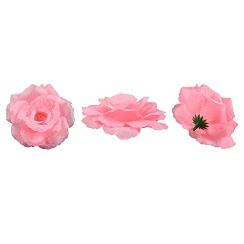 Eternal Blossom Rose Head Flowers With Stem, 50 Light Pink Artificial Flowers, Used For Wedding Decoration Diy Handmade Flowers Silk Fake Rose 3 Inches And 6 Inches Stem #TOP2