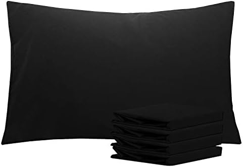 NTBAY 4 Pack 100% Brushed Microfiber Plain Pillowcases, 1800 Super Soft and Cozy, Wrinkle, Fade, Stain Resistant with Envelope Closure Bed Pillow Cases, 50x75 cm, Navy