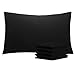 NTBAY Queen Pillowcases Set of 4, 100% Brushed Microfiber, Soft and Cozy, Wrinkle, Fade, Stain Resistant, with Envelope Closure, Black
