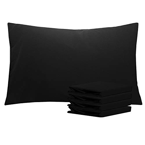 NTBAY Queen Microfiber Pillowcases, 4 Pack, 20 x 30, Black