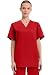Cherokee Workwear Scrubs Unisex V-Neck Top, Red, X-Large