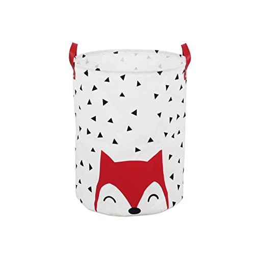 Image of T&T Homewares Large Cute Fox Laundry Basket, Collapsible Toy Bins, Clothes Hamper Storage with Handle, Nursery Storage, Kids Room Organizer, Woodland baby closet organizer for nursery