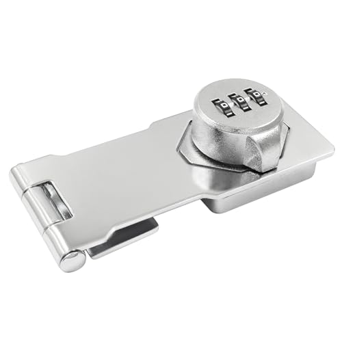 Image of Household Cabinet Password Hasp Locks Easy-to-Install Cabinets Combination Lock with Screws for Small Doors and Cabinets (Silver)