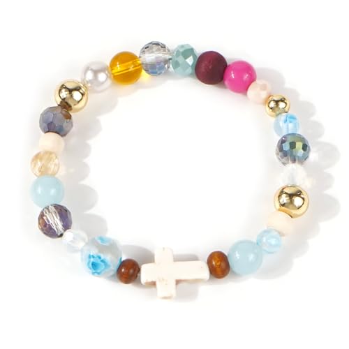 Bracelet perles pierre naturelle et cristal coloré, le bijou léger pour vos sorties d'été