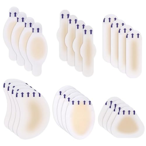 PSOWQ Tiritas para Ampollas en el Talón, Apósitos para ampollas Deportivos, Apósitos para ampollas en los pies, Apósitos para ampollas para protección del talón, los pies y la Piel, 24 Unidades