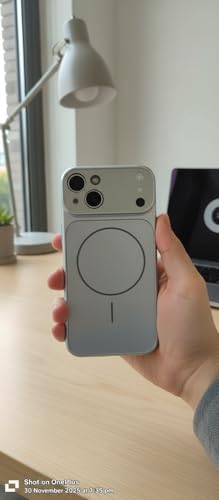 Image of Back Cover for iPhone 14 Case Soft Matte Glass Protective Camera Lens Plating with Magnetic for Magsafe Wireless Charging TPU Cover for iPhone 14 (Silver)