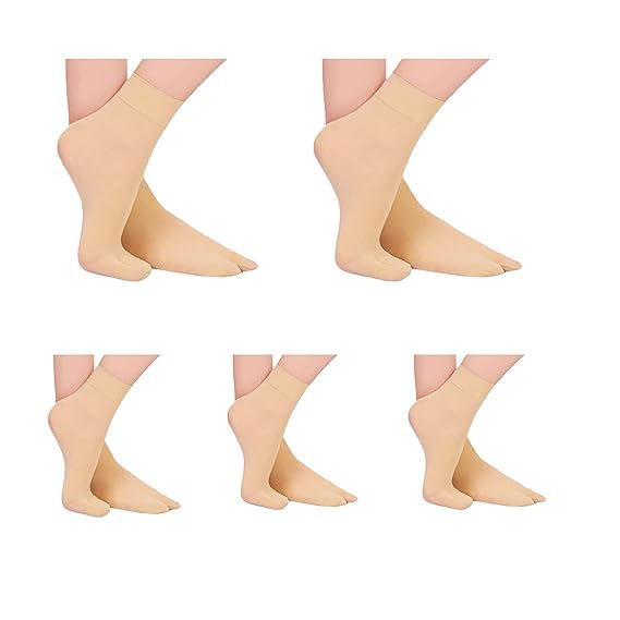 SMART VILLA TRADERS Women's & Girls Socks Pairs Ultra-Thin Nylon Summer Skin Premium Sun Protection Ankle Thumb Socks/Toe Socks for Women & Girl's Pack of 1