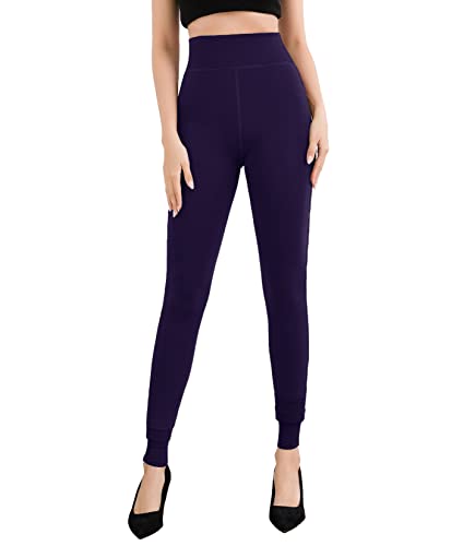Image of Pnadty Women's High Waisted Velvet Warm Elastic Tights Winter Fleece Lined Thick Leggings Pants