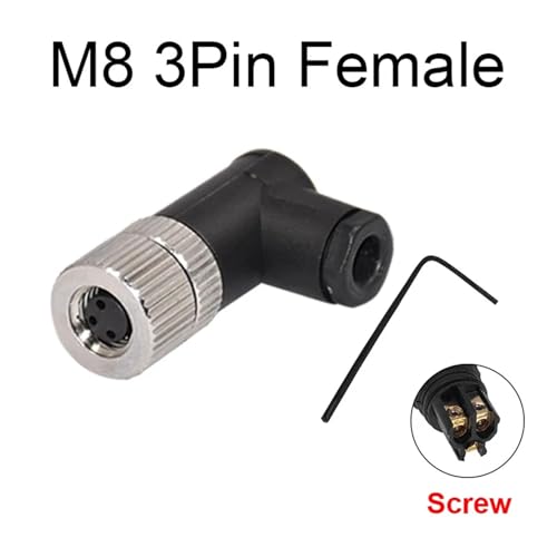 Conector M8 angular de 3 y 4 pines con fijación por tornillo para evitar desconexiones 2