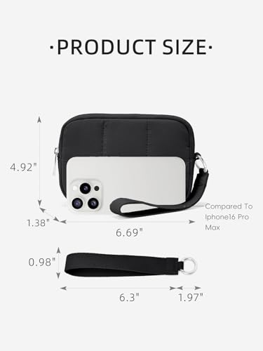 WESTBRONCO Puffer Wristlet Wallets for Women RFID Nylon Wallet with Zipper Quilted Purse for Travel Credit Card Holder Phone2