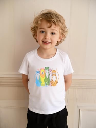 Image of AIWUHE Toddler T Shirts Cotton Summer Tshirts Boys Girls Short Sleeve Tee Tops Casual Graphic Clothes Crew Neck Shirts 2-6Y