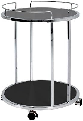 HAKU Furniture Trolley with Frame, Metal, Chrome/Black