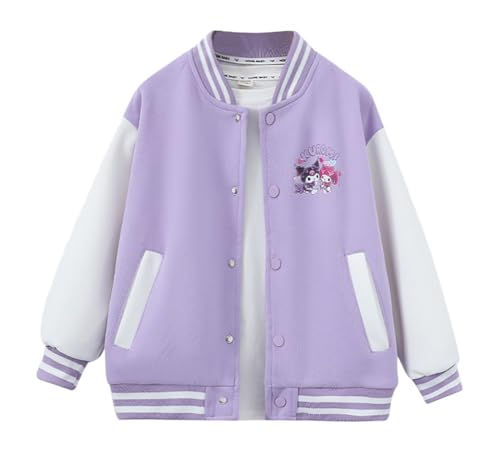 Anime Varsity Jacket for Girls Cartoon Printed Letterman Bomber Jacket Lightweight Button Down Baseball Coat2