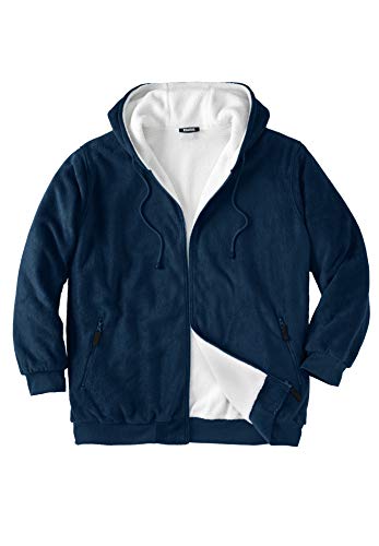 KingSize Men's Big & Tall Explorer Plush Fleece Hoodie - Big - 8XL, Navy Blue