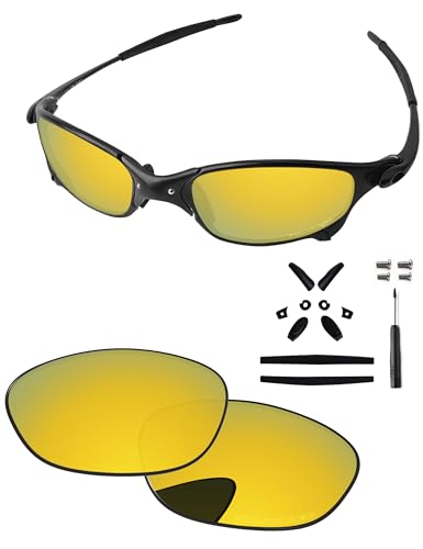 Image of Replacement Lenses & Rubber Kits & Screwdriver & Screws for Oakley Juliet 55mm Sunglass 24K Gold Polarized