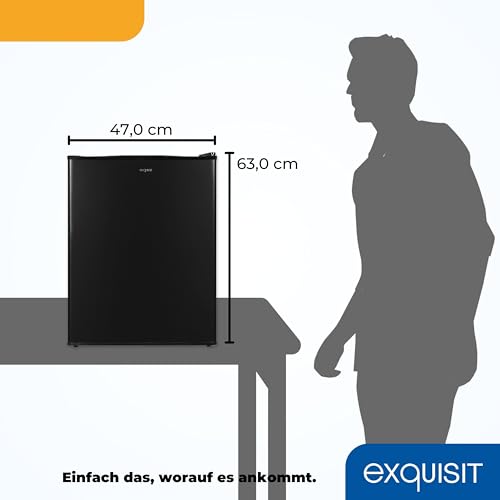 Exquisit Mini Gefrierschrank GB60-150E schwarz | 42 l Nutzinhalt | Schwarz | Klein und kompakt | Türanschlag wechselbar | Gefrieren