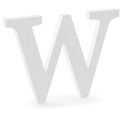 DekoHaus Letra de madera blanca W 26,5 x 19 cm