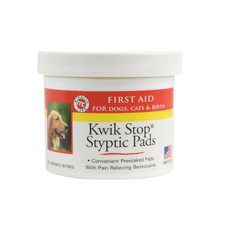 Image of Styptic Kwik Stop Dog Cat Bird Ferret Helps Stop Bleeding Fast Powder Gel Pads or Swabs (90 Count Pads)