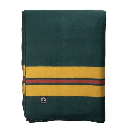 Image of Arcturus Rainier Wool Blanket, for Home or Camping, Fort Vancouver, Twin | 70% Wool, 550 GSM, Warm Even When Wet, Naturally Fire-Retardant, Triple-Washed, Home & Outdoor Adventures, 64 inch x 88 inch, 4.5 lb
