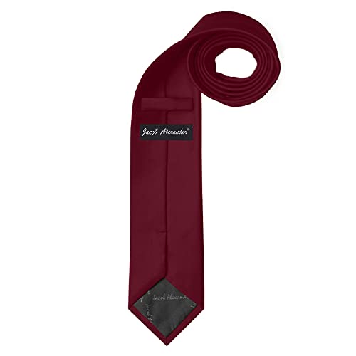 Image of Jacob Alexander Solid Color Mens Tie - Soft-lined Necktie - Timeless Formal Look for Weddings and Business - (Regular Size)