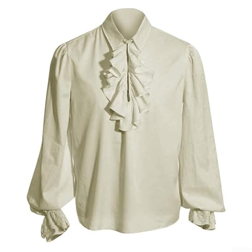 Blusa medieval de manga larga para hombre y estilo pirata