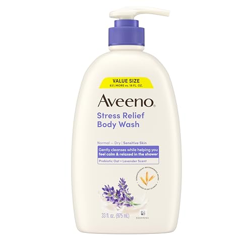 Aveeno Stress Relief Body Wash, Lavender Scent, 33 fl. oz - image 1