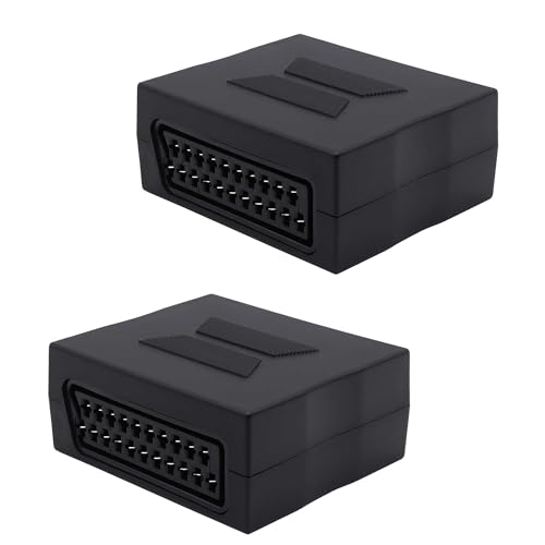 Adaptateur péritel 21 broches femelle femelle en lot de 2 pour câble TV et DVD