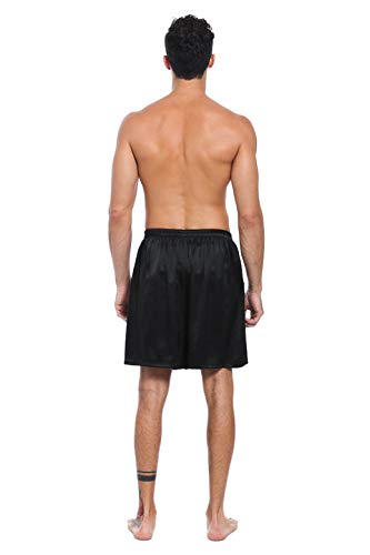 LEPTON 19mm Mulberry Silk Shorts for Men, Silk Boxers Sleepwear, Relaxed Fitness Wear, Front Pockets, Elastic Waist4