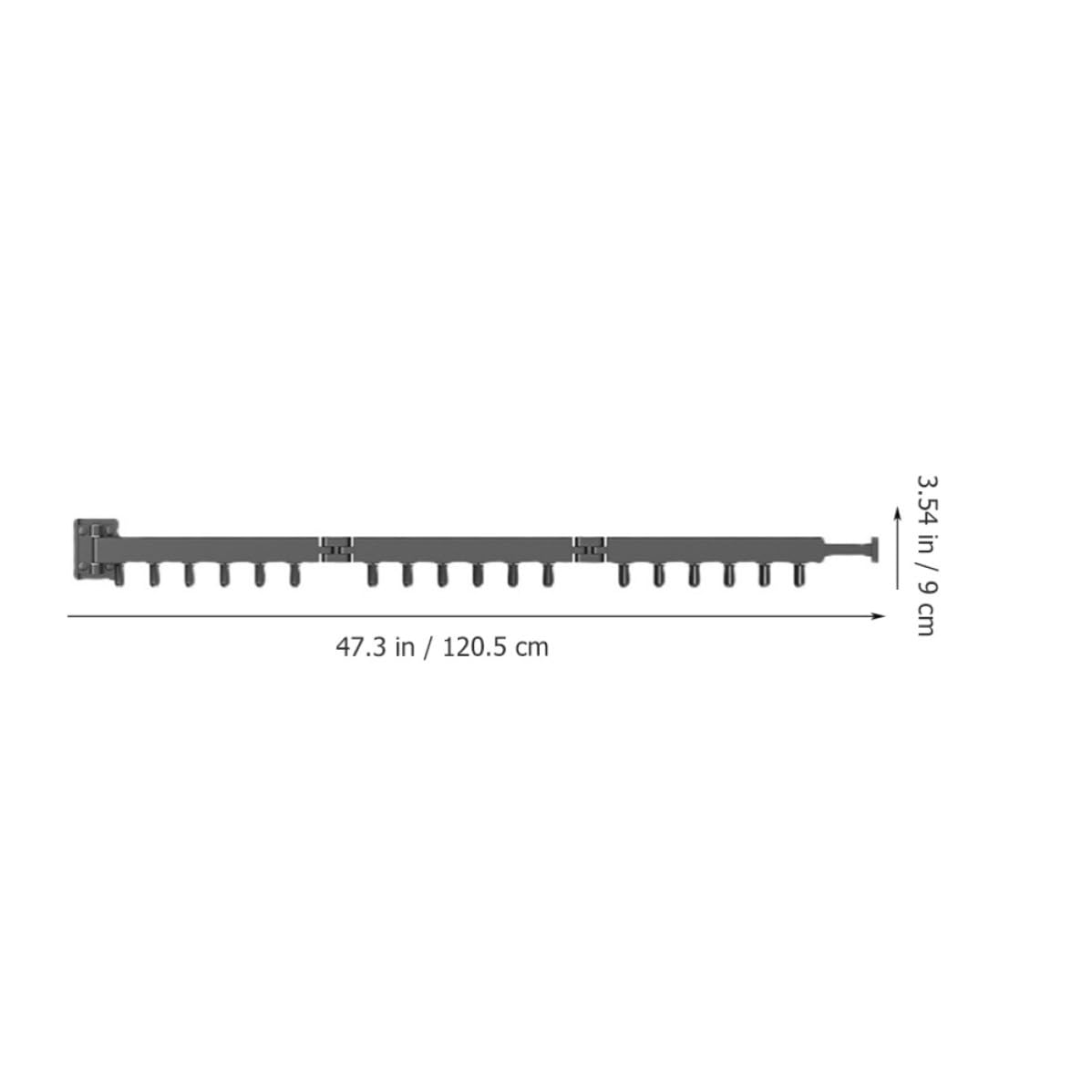 CLISPEED Wandmontierter Wäscheständer aus Zinklegierung Klappbar und Ausziehbar Platzsparendes Faltbares Design für Wohnzimmer und Badezimmer Schwarzer Wäschetrockner