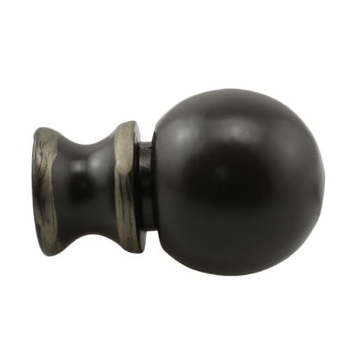 Image of 2PCS Ball Lamp Finial Cap Knob Lighting Lamp Finials Lamp Finial Small Spherical Lamp Finishes for Lamp Shade Holder, Table Lamps, Floor Lamps, Lamp Topper Knob, Black with Gold Trim