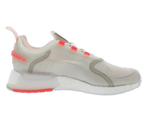 Image of adidas NMD V3 GS Girls Shoes Size 5.5, Color: White /Light Grey /Coral