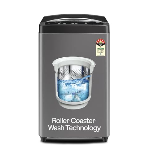 Image of Godrej 7.5 Kg 5 Star Rollercoaster Wash Tech, Fills Tub At ~0 Water Pressure, Strong Wash Waves, Steel Drum Fully Automatic Top Load Washing Machine (WTEON ALP 75 5.0 FDTN GPGR, Graphite Grey)