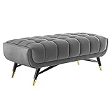 Modway Adept 47.5' Performance Velvet Bench in Gray