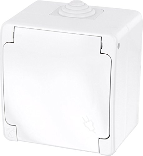 Aufputz Steckdose IP54, All-in-One, Serie G1 reinweiß
