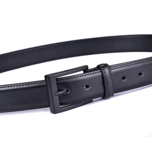 Image of beltox fine Men's Casual Leather Jeans Belts 1 1 /2 inch Wide 4MM Thick Alloy Prong Buckle Work Dress Belt for Men