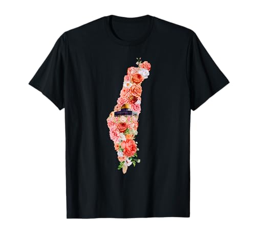 Palestine Free Palestine Gaza Floral Palestine Flag Arabic T-Shirt