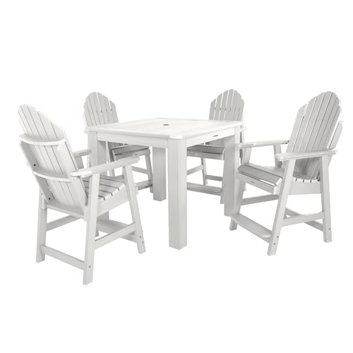 Image of highwood AD-CNA44-WHE Hamilton 5 Piece Square Counter Height Dining Set, White