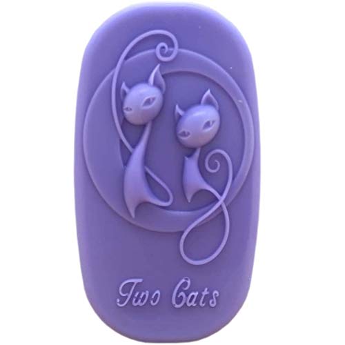 Silicone Mold Two Cats, Cats on The Moon Craft Art Silicone Soap Mold, Sailor Moon's cat Craft Molds DIY Handmade Soap Molds - Soap Making Supplies by YSCEN