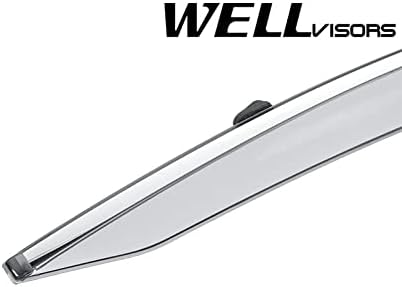 WellVisors Window Visors Wind Deflectors Compatible with Lincoln 2015-2019 MKC with Chrome Trim Rain Guards 3-847LC002