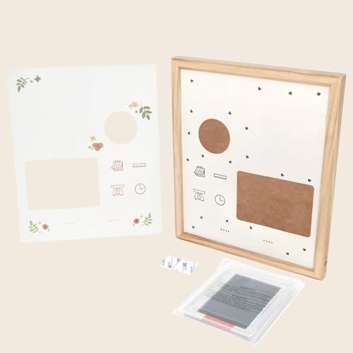 Petit Artichaut Baby Birth Keepsake Frame – Newborn Memory Frame with Photo, Ultrasound & Hospital Bracelet Display, Baby Handprint & Footprint Kit with Contactless Ink, Nursery Decor — view 6